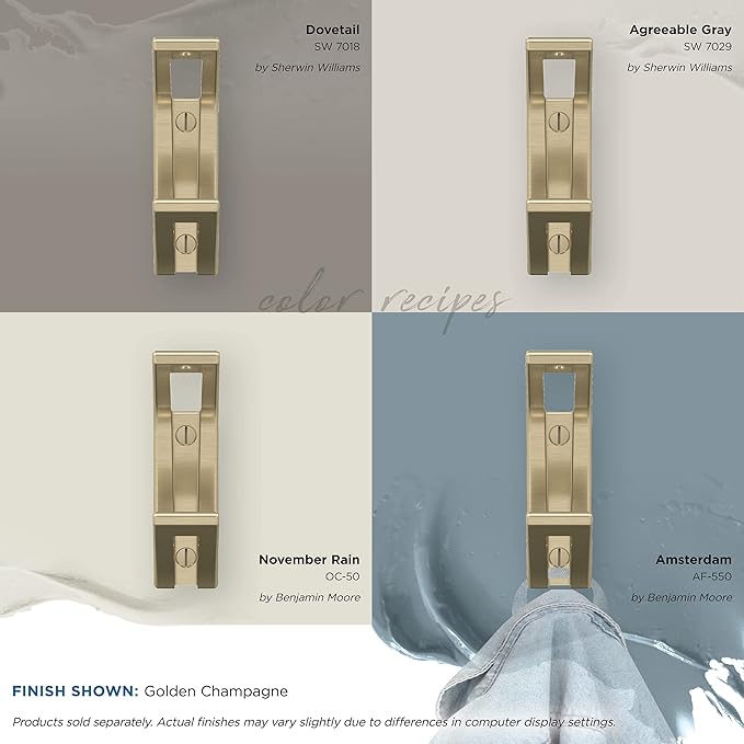 Amerock H37010BBZ | Avid Double Prong Decorative Wall Hook | Golden Champagne Hook for Coats, Hats, Backpacks, Bags | Hooks for Bathroom, Bedroom, Closet, Entryway, Laundry Room, Office
