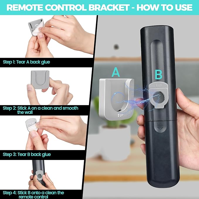 6-Piece Magnetic Remote Control Holder Wall Mount - Self Adhesive Suitable for Tv Backside as Well as Tv Fan and Air Conditioner Remote Controls