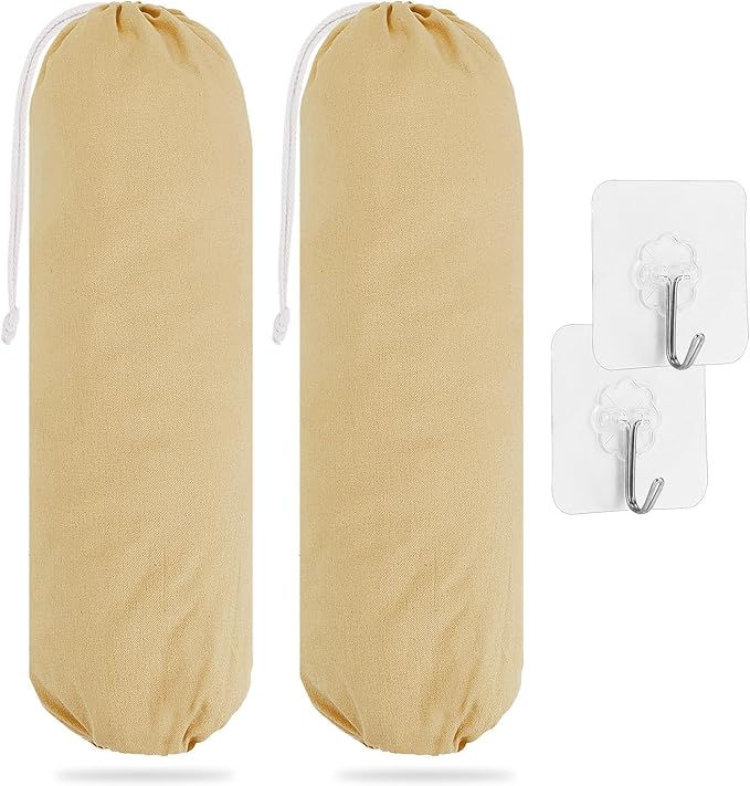 SWISSELITE 2Pcs Plastic Bag Holder, Reusable Grocery Bag Organizer, Wall Mount, 22x9 IN