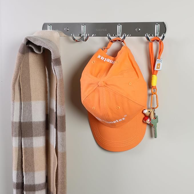 SOLVEX Coat Rack Wall Mount,2 Pack Coat Hooks Wall Mount, Hat Rack Key Holder Bag Hanger for Wall,Wall Hooks for Hanging,Purse Hanger Towel Hooks for Bathroom SP-60302
