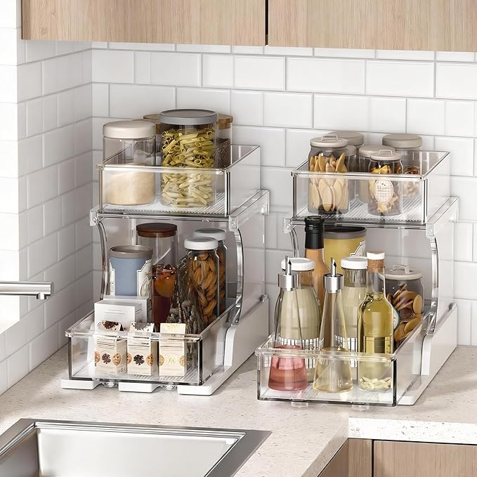 Dayacoco 2 Tier Bathroom Organizers and Storage, Bathroom Counter Organizer, Under Sink Organizer Bathroom, Bathroom Under Sink Organizer, Bathroom Vanity Organizer, New for 2026, 1 Pack