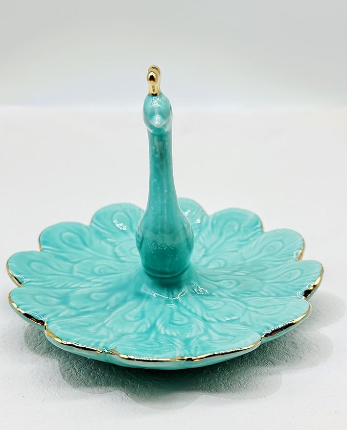 Peacock Hand Ring Holder for Jewelry Unicorn Jewelry Organizer Ceramic Rings Dish Earrings Bedroom Decor Engagement Ring Holder Plate for Women