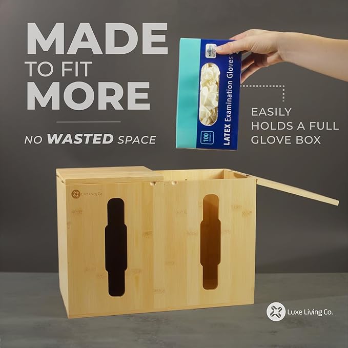 2-in-1 Bamboo Plastic Bag Holder and Trash Dispenser â Large Capacity Storage for Kitchen Cabinet, Under Sink Storage, Pantry Organizers, Laundry Room Organization, Kitchen Must Haves 2025