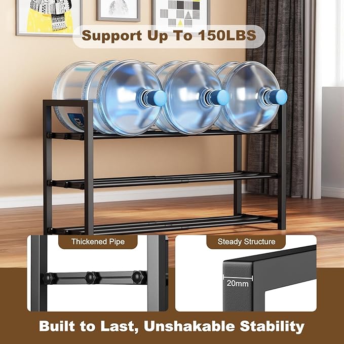 3-Tire Expandable Shoe Rack for Closet, 17"-31" Adjustable Free Standing Shoe Shelf Storage Fits 6-12 Pairs Shoes, Heavy Duty Reinforced Metal Shoes Organizer for Entryway Doorway Dorm