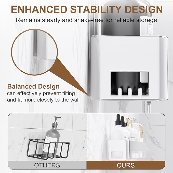 Large Shower Caddy, 4 Pack Adhesive Shower Organizer, 15.15in Large Capacity Bathroom Shelves, No Drilling for Bathroom Organizers and Storage & Home Decor & Kitchen (slive)