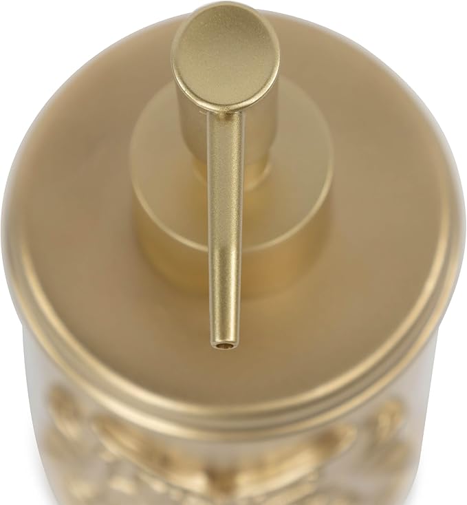 Jay Franco Harry Potter Soap Dispenser - Gold Hogwarts Crest Resin Lotion Pump - Bathroom Décor