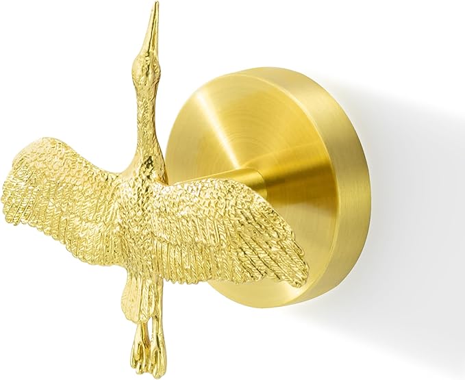 Brass Bird Coat Rack Robe Wall Hooks Hat Dragonfly Hanger for Bedroom Kitchen Various Shapes Animal Deer Decor Home Accessories (1, Bird-B)