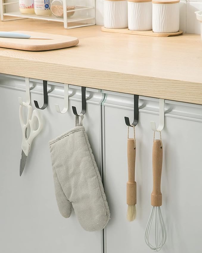 eywlwaar Over The Cabinet Door Single Hooks 5 Pack (White)