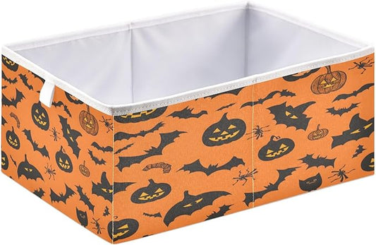 Bolaz Pumpkin Bats Closet Organizers Storage Cubes Storage Bins Shelf Baskets Containers for Home Room Office,Rectangle