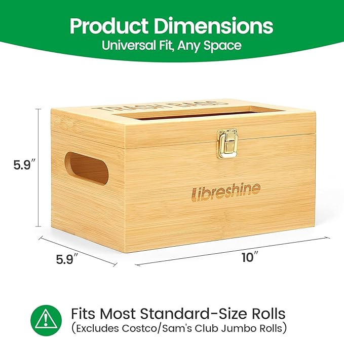 Bamboo Garbage Bag Holder, Multi-Mount Space-Saving Trash Bag Organizer for Kitchen, Pantry, Holds 8-33 Gallon Rolls & 50+ Grocery Bags, Under-Sink/Wall-Mounted/Cabinet Storage