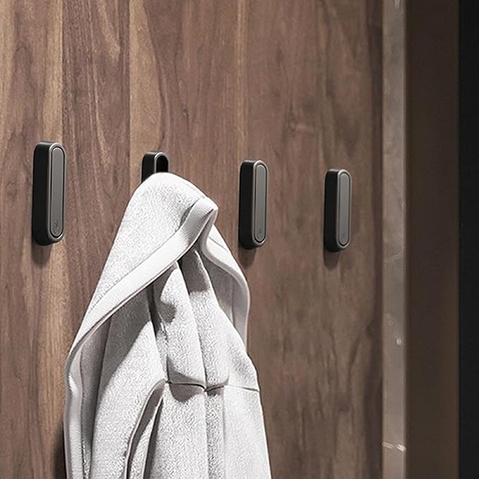 4PCS Folding Coat Hooks, Heavy Duty Wall Hooks Made of Zinc Alloy, Foldable Wall Hooks for Hanging Coats, Scarves, Hats, Bathrobes, Keys, Bags (Gray)