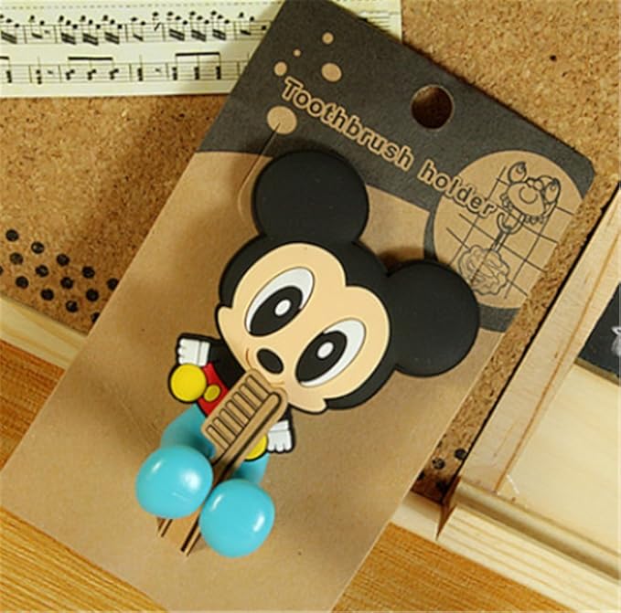 Mickey Minnie 2 pcs Set Toothbrush Holders with Suction Cup for Wall in Bathroom at Home RV Camper Van