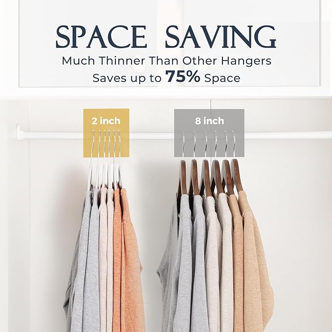 HOUSE DAY White Velvet Hangers 60 Pack, Non Slip Clothes Felt Hanger Heavy Duty for Coat, Premium Slim Space Saving Suit Hangers for Closet Organizer, 360° Rotating Silver Hook