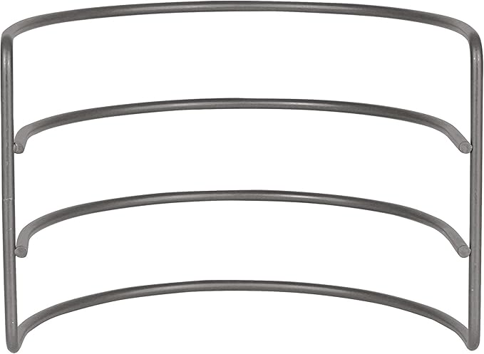 Spectrum Kitchen Cabinet Organizer for Plates and Bowls Industrial Gray Arch 3 Slot Lid Organizer for Dishes Plates Cutting Boards Cookie Sheets Trays, Cabinet Organizer Rack for Kitchen Storage