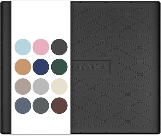 URMONA 25" x 19" Waterproof Silicone Mat in Multiple Sizes & Colors, Under Sink Mat for Kitchen & Bathroom, Pet Food Pad for Dogs & Cats, Kitchen Cabinet Liner, Multi-Purpose for Storage(Black)