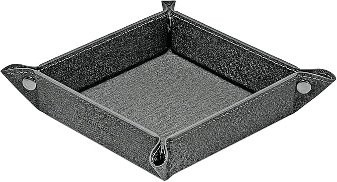 UnionBasic Small Valet Tray, Jewelry Tray for Rings Watches Earrings, Entryway Catchall Caddy for Coins Keys Change, Nightstand Bedside Valet Holder, Trays for Electronic Gadgets, Barry Grey