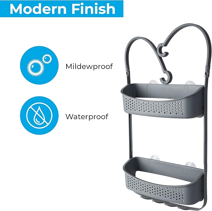 Blue Canyon Shower Caddy Double Hanging Grey