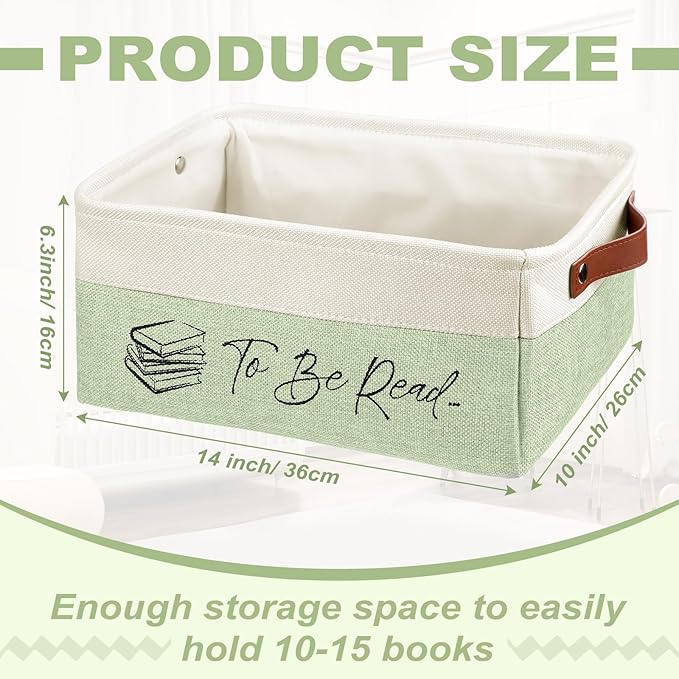 Marsui Book Lover Gifts TBR Book Storage Basket to Be Read List Storage Bin Bookish Accessories Bookworm Gift for Club Members Student Teacher Reading Accessories