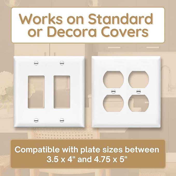 Power Perch Double Wall Outlet Shelf with Cord Storage Strap - Declutter & Reclaim Bathroom Counter Space - Alexa Stand, Apple Homepod Shelf, Toothbrush Holders Wall Mounted - White, 1-Pack