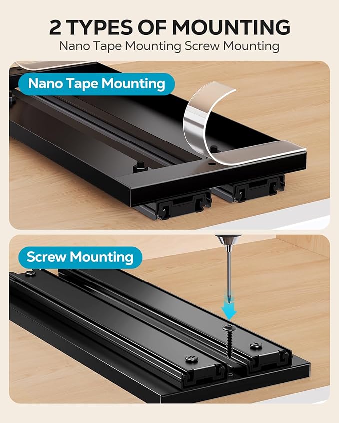 Nieifi Spice Rack Organizer for Cabinet, Vertical Spice Rack Pull Out, Easy to Install, Metal, 4.5''Wx10.35''Dx8.4''H, 1 Pack, 2 Tiers(Black)