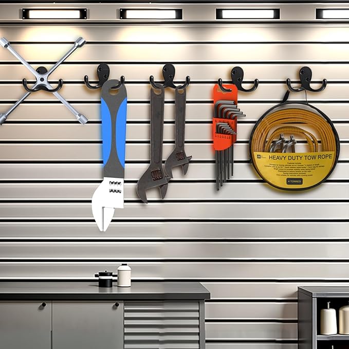 Coat Hooks Wall Hooks for Hanging - 15 Pack Black Double Prong Hook Wall Mounted - Great for Living Room, Bedroom, Entryway, Closet for Coat, Bag, Towel, Hat, Key, Cup, Heavy-Duty, Easy to Install
