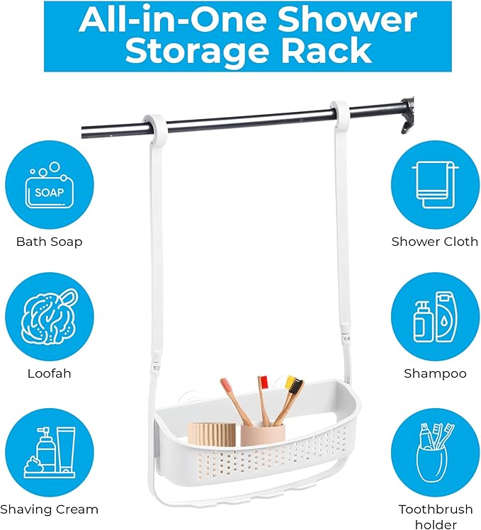 Blue Canyon Shower Caddy Single Hanging - White
