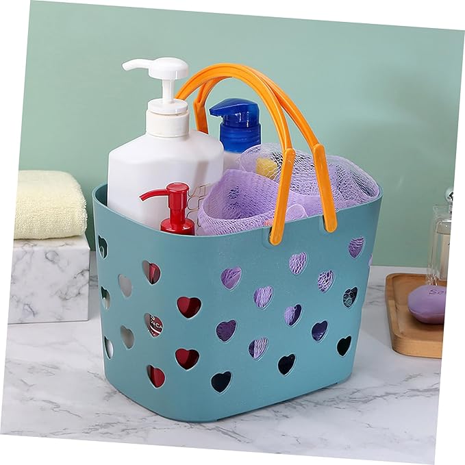 Amosfun 3Pcs Assorted Color Storage Baskets for Bathroom Kitchen Towel Baskets with Handle Efficient Drainage for Home Dormitory and Hotel Use