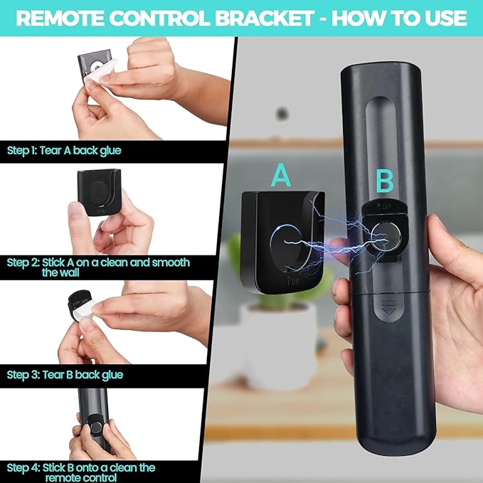 6-Piece Magnetic Remote Control Holder Wall Mount - Self Adhesive Suitable for Tv Backside as Well as Tv Fan and Air Conditioner Remote Controls