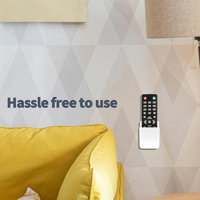 2 PCS Remote Control Holders Wall Mount, Self Adhesive TV Air Conditioner Remote Control Holder, Wall Mount Storage Box Organizer Wall Pen Holder Storage for Home Office School (White, 4)