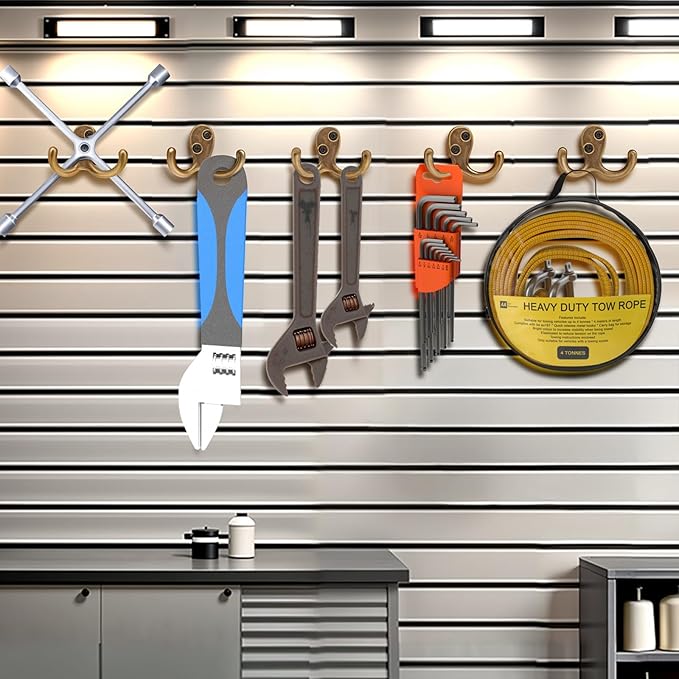 Coat Hooks Wall Hooks for hanging - 8 pack Bronze Double Prong Hook Wall Mounted - Great for Living Room, Bedroom, Entryway, Closet for Coat, Bag, Towel, Hat, Key, Cup, Heavy-Duty, Easy to Install