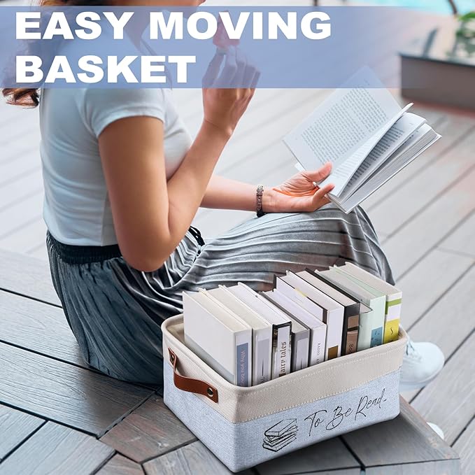 Marsui Book Lover Gifts TBR Book Storage Basket to Be Read List Storage Bin Bookish Accessories Bookworm Gift for Club Members Student Teacher Reading Accessories