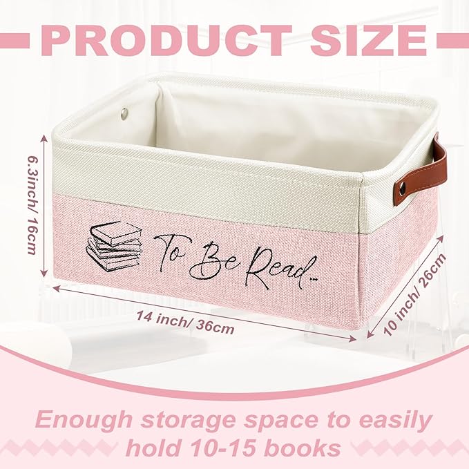 Marsui Book Lover Gifts TBR Book Storage Basket to Be Read List Storage Bin Bookish Accessories Bookworm Gift for Club Members Student Teacher Reading Accessories