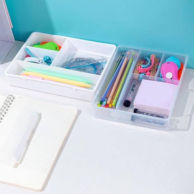ZJchao Drawer Organizers, Classification Bathroom Drawer Organizer Bathroom and Storage Divider Tray for Office (White)