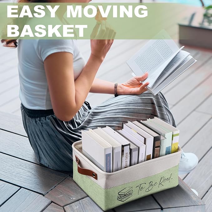 Marsui Book Lover Gifts TBR Book Storage Basket to Be Read List Storage Bin Bookish Accessories Bookworm Gift for Club Members Student Teacher Reading Accessories