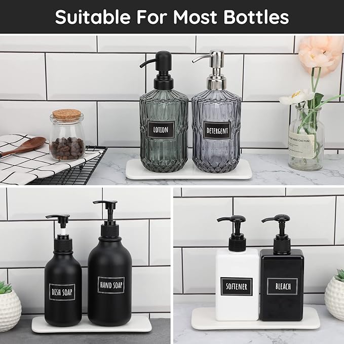 Segbeauty Waterproof Labels - 36 Pack Soap Dispenser Stickers, Shampoo Conditioner Hand Soap, Self-Adhesive Removable Bathroom Kitchen Laundry Labels