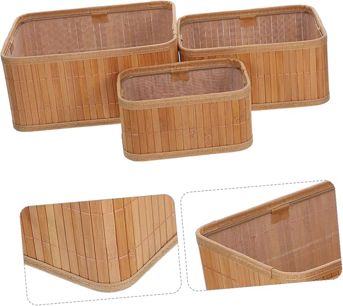 UPKOCH 3pcs Woven Storage Baskets Natural Organizer Bins for Bathroom Bedroom Laundry Kitchen Small Baskets for Makeup Pet