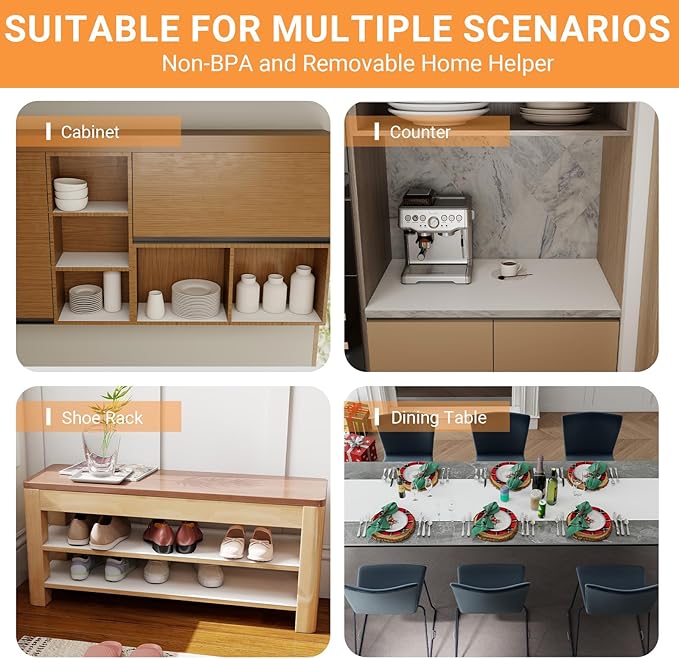 FLPMIX Shelf Liner White - Waterproof Pantry Cabinets Liners - Washable Non-Adhesive Kitchens Drawer Paper - Easy to Cut EVA Bathroom Cupboard Mat 17.7" X 96Inch