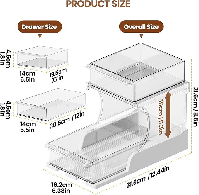 Dayacoco 2 Tier Bathroom Organizers and Storage, Bathroom Counter Organizer, Under Sink Organizer Bathroom, Bathroom Under Sink Organizer, Bathroom Vanity Organizer, New for 2026, 1 Pack