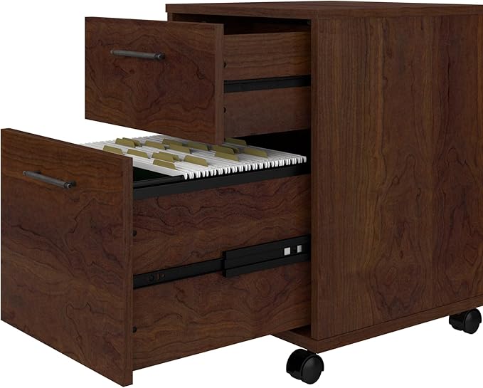 Bush Home Key West 2 Drawer Mobile File Cabinet in Bing Cherry