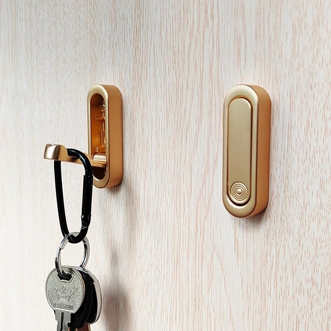 4Pcs Folding Coat Hooks, Heavy Duty Foldable Hooks Made of Zinc Alloy, Foldable Gold Wall Hooks for Bathroom, Closet, Entryway, Pool and Kitchen are Coat, Backpack, Key Storage Solutions(Gold)