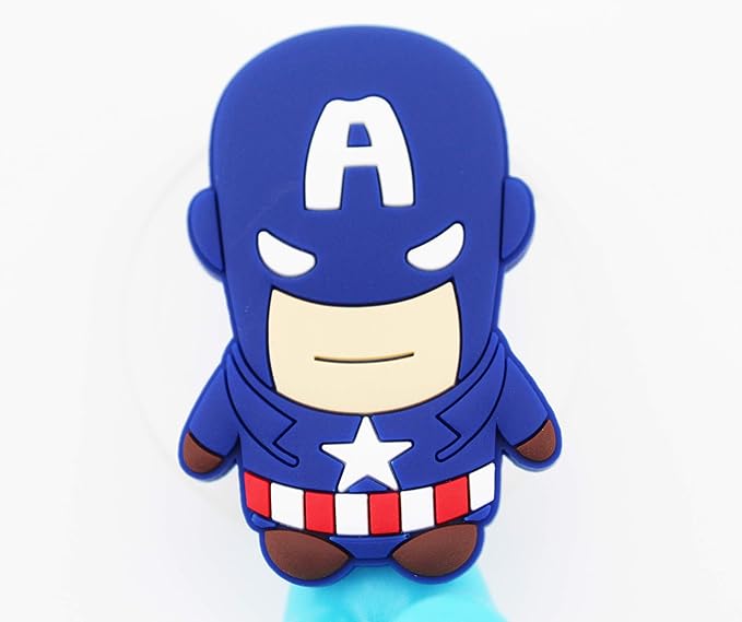 Superheroes Captain 2 pcs Set Toothbrush Holders with Suction Cup for Wall in Bathroom at Home RV Camper Van