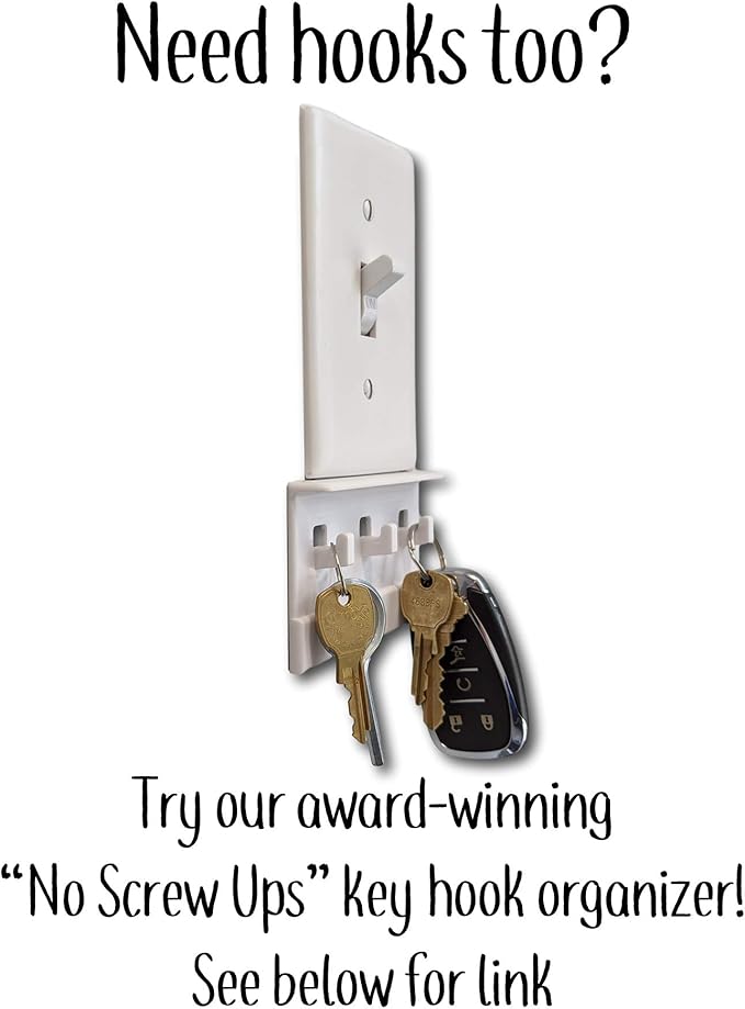 The No-Screwups Remote Control Holder by Mount Genie (White): Wall Mount with No Damaging Screws or Tape. Installs in Seconds on Any Light Switch. Great for TV, Ceiling Fan and Roku Remotes.