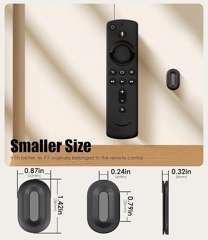 Nearockle Magnetic Remote Control Holder Wall Mount, 2025 Upgraded Smaller & Stronger Magnetic Silicone Remote Control Organizer TV Remote Charger Holder Caddy Back of TV (Black-4 Pack)