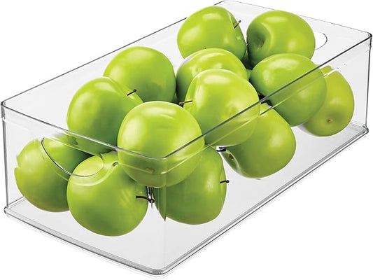 iDesign Stackable Clear Plastic Extra Long Storage Bin, Organizer for Kitchen Cabinet or Pantry