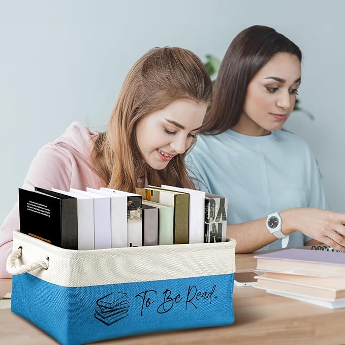 Marsui Book Lover Gifts Tbr Book Storage Basket to Be Read List Storage Bin Bookish Accessories Bookworm Gift for Club Members Student Teacher Reading Accessories