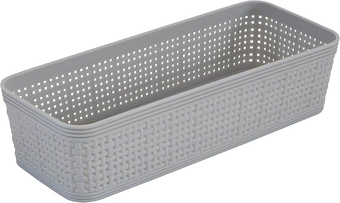 Simplify 5 Piece Organizing Set | Multiple Size Bins | Multipurpose | Office | Desk | Dorm | Bathroom | Storage Basket | Small Items | Accessories | Grey