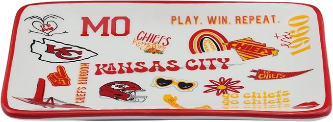 The Memory Company Officially Licensed NFL Team Spirit Ceramic Trinket Tray, Decorative Storage Catch-All, Home & Office Organizer, Gift for Football Fans