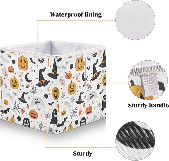 Bolaz Pumpkin Hat Closet Organizers Storage Cubes Storage Bins Shelf Baskets Containers for Home Room Office,Rectangle