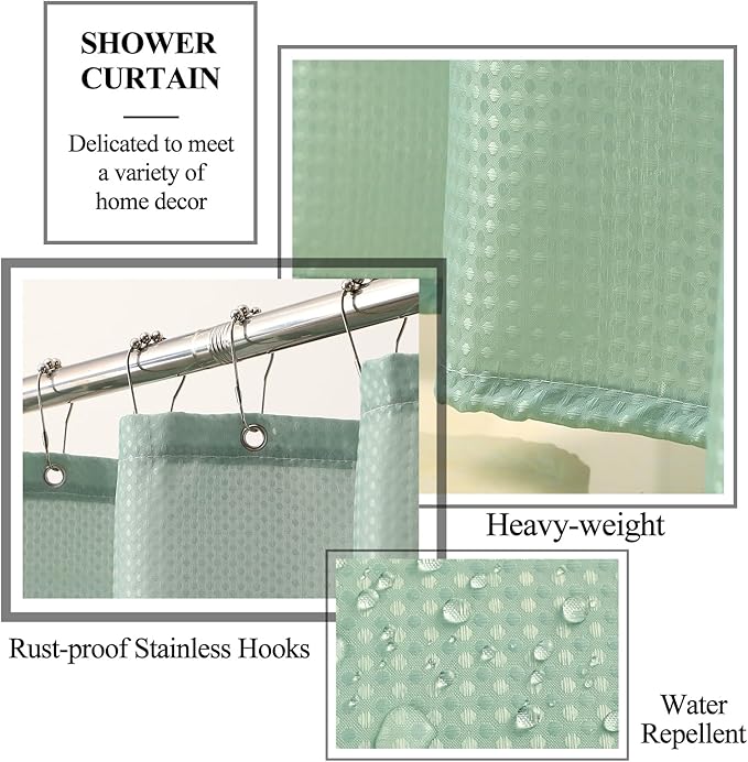 Sage Green Bathroom Accessories Set with Shower Curtain and Mats, 21 Pcs Resin Toothbrush Holder Sets with Holder and Lotion Soap Dispenser,Bathroom Countertop Organizer Set for Home Apartment