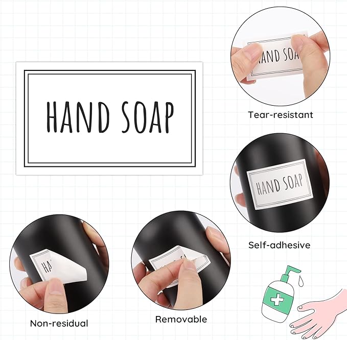 Segbeauty Waterproof Labels for Bottles, 36PCS Laundry Labels Bathroom Labels for Organizing, Self-Adhesive Removable Cleaning Label Soap Stickers for Bathroom Kitchen Laundry House Organization